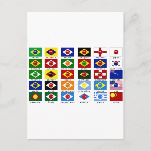 drapeaux pour la coupe du monde au brsil postcard