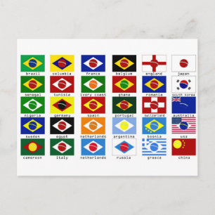drapeaux pour la coupe du monde au brésil postcard