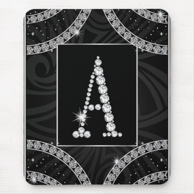 Draped In Diamonds - Initial A Mouse Pad (Front)