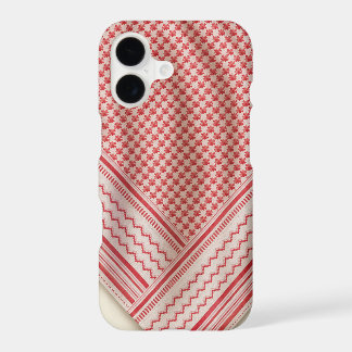 Draped Red and White Shemagh Keffiyeh, Cream iPhone 17 Case