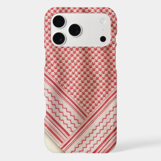 Draped Red and White Shemagh Keffiyeh, Cream iPhone 17 Pro Max Case