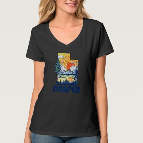 Draper Utah Nature State Pride Mountains Retro T_Shirt
