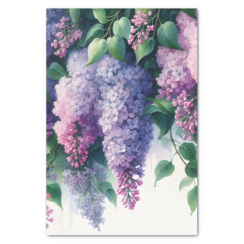 Draping Watercolor Lilac Decoupage Tissue Paper