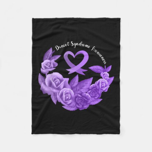 Dravet Syndrome Awareness Purple Ribbon Dravet Sur Fleece Blanket