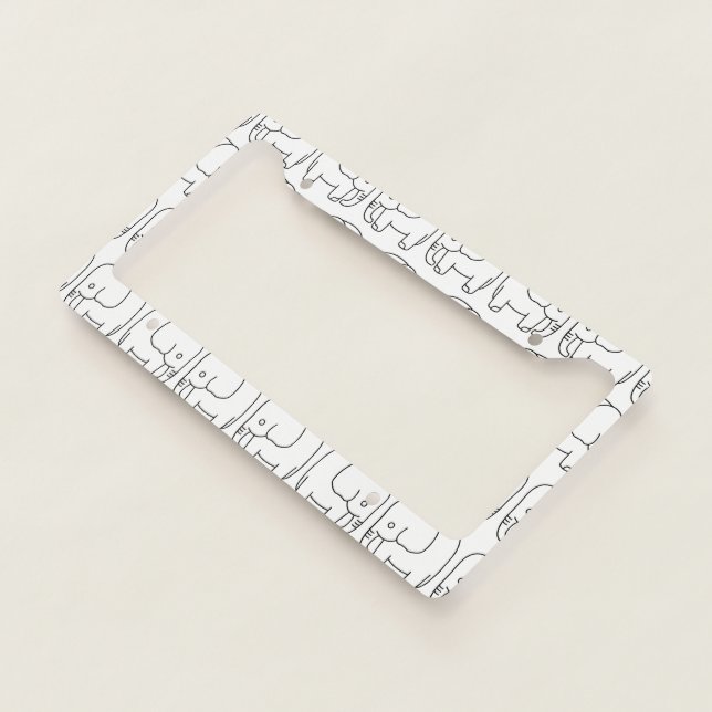 Draw Baby Elephant License Plate Frame (3/4)