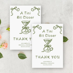 Draw Martini Thank you Bridal shower Card