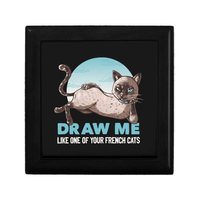 Draw Me Like One Of Your French Girls Cat Funny Gift Box (Front)