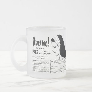 Draw Me - Vintage Art School Drawing Contest Frosted Glass Coffee Mug