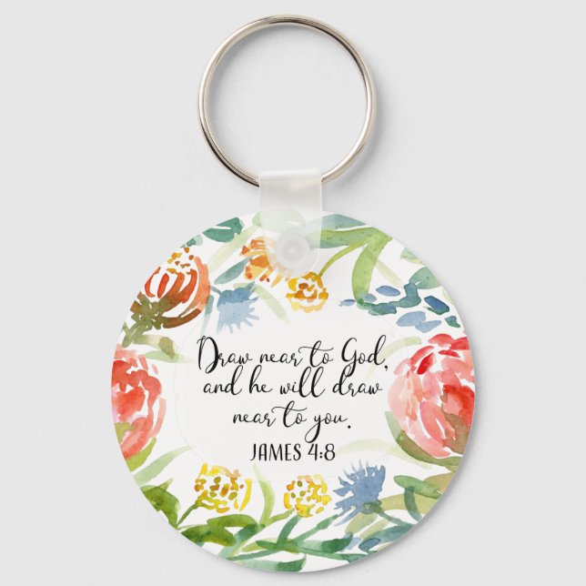 Draw near to God | James 4:8 Keychain (Front)