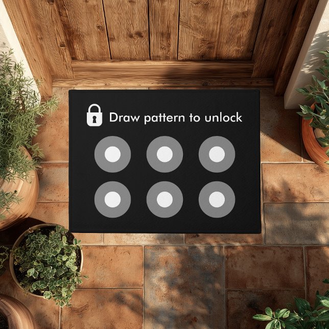 Draw Pattern To Unlock Geeky Funny Cool Modern Doormat (Creator Uploaded)