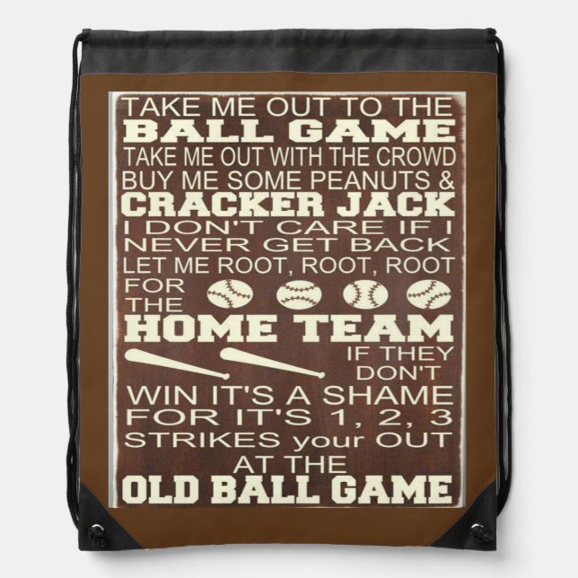 Draw String Back Pack/Baseball Drawstring Bag (Front)