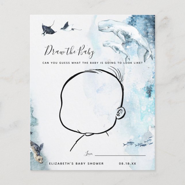 Draw the Baby | Baby Shower Game (Front)