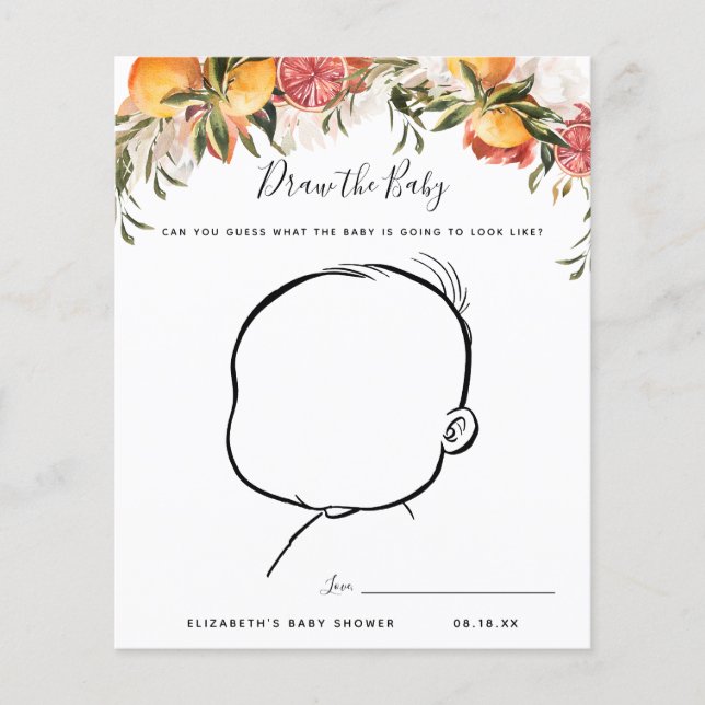 Draw the Baby | Baby Shower Game (Front)