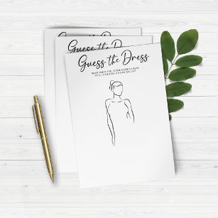 Draw the Dress Bridal Shower Paper Party Game