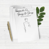 Sketch the Dress Bridal Shower Game | Zazzle
