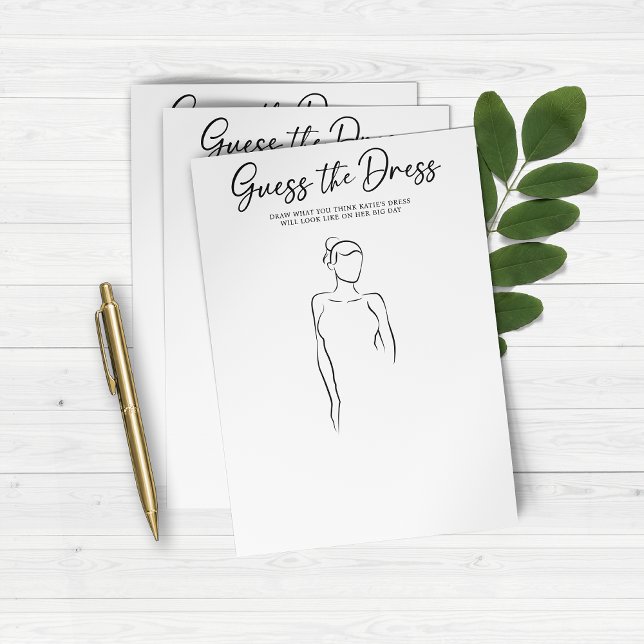 Draw the Dress Bridal Shower Paper Party Game (Draw the Dress Bridal Shower Paper Party Game)