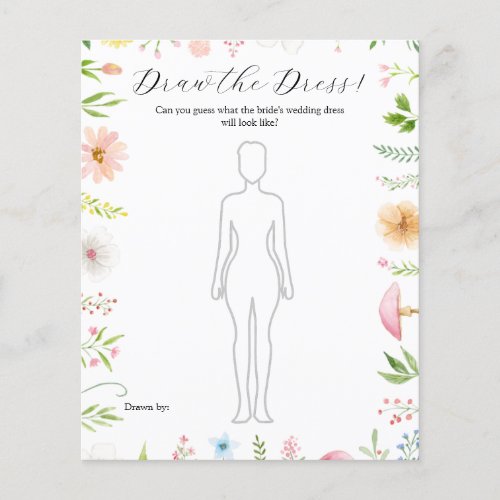 Draw the Dress Tea Party Bridal Shower Game