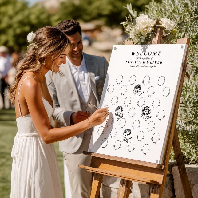 Draw Your Face 31 Guest Book Wedding Welcome Sign (Creator Uploaded)