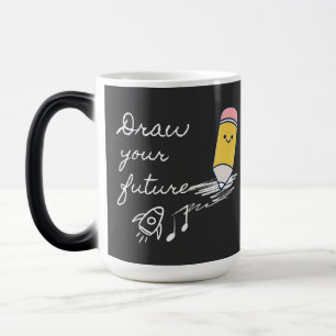 Draw Your Future – Cute Motivational Pencil Design Color Morph Mug