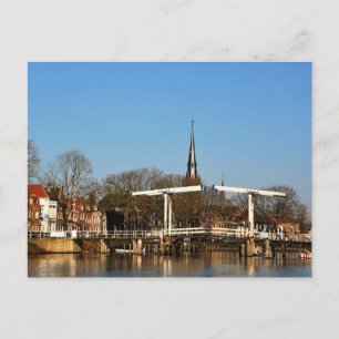 Drawbridge in the Netherlands. Postcard