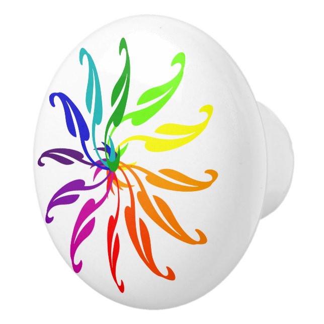 Drawer Pull - Color Wheel Leaves (Right)