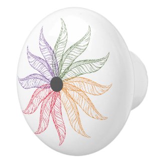 Drawer Pull - Colored Feathers