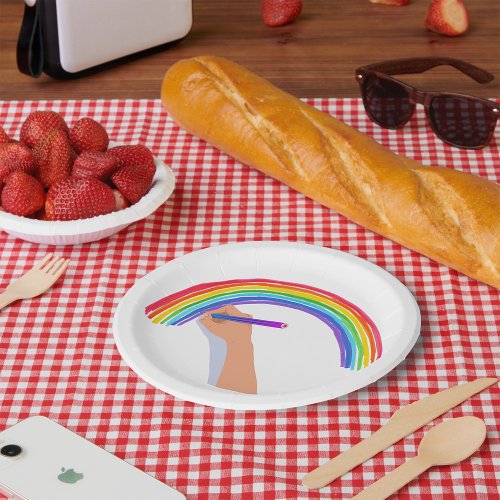 Drawing A Rainbow Paper Plates