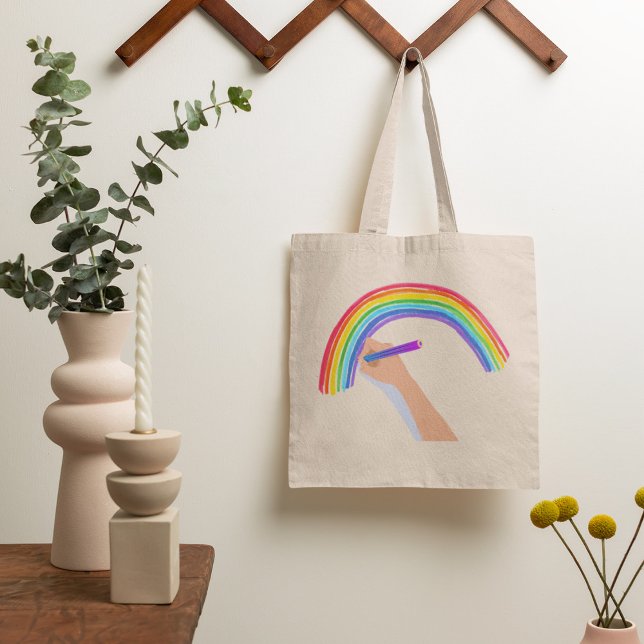 Drawing A Rainbow Tote Bag (Creator Uploaded)