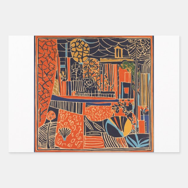  drawing abstract art,  wrapping paper sheets (Front 3)