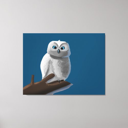 Drawing an owl sitting on a branch canvas print