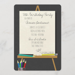 Drawing Art Easel Birthday Party Invitation