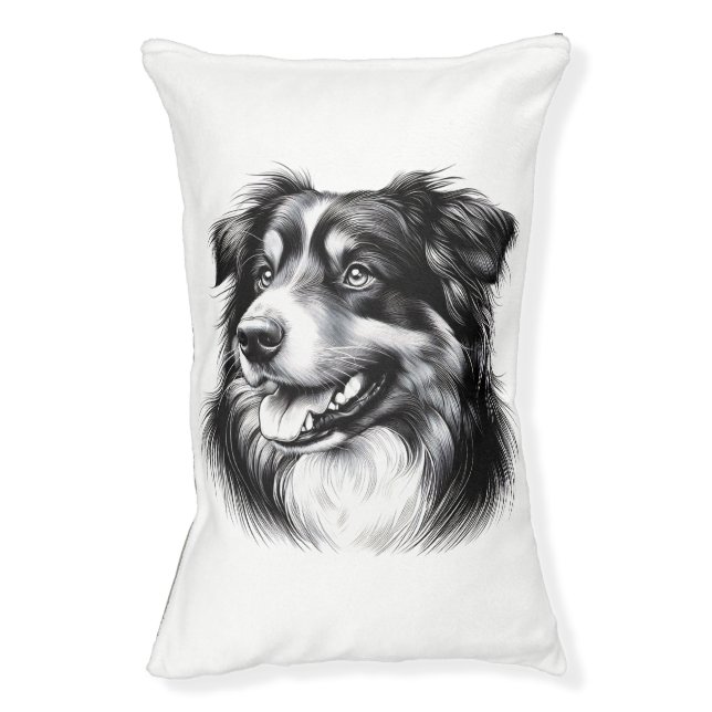 Drawing Australian Shepherd Pet Bed (Front Vertical)