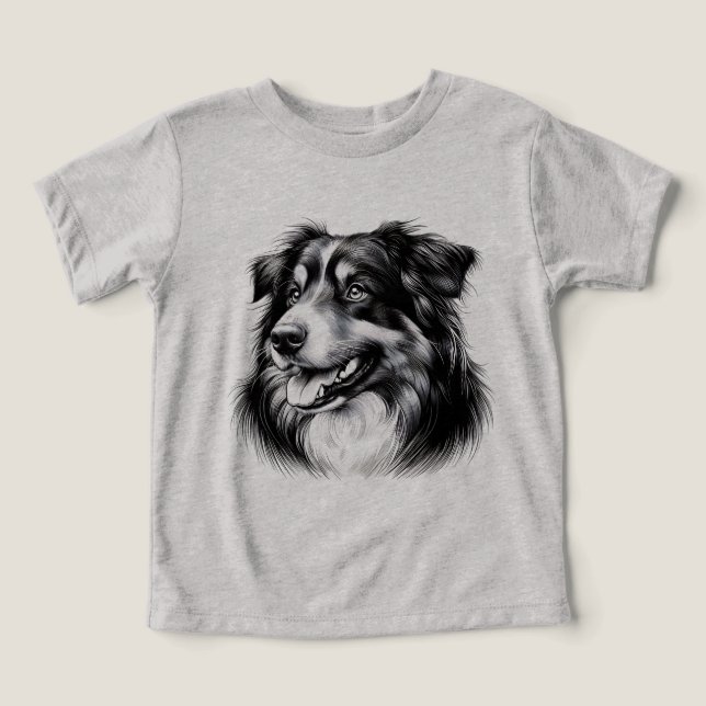 Drawing Australian Shepherd Toddler T-shirt (Design Front)