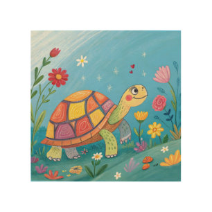 Drawing Baby Turtle Wood Wall Art