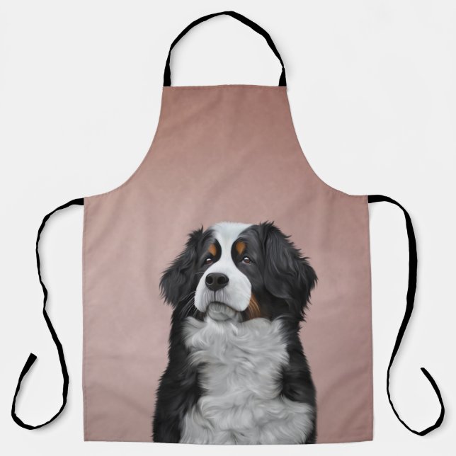 Drawing Bernese Mountain Dog Apron (Front)