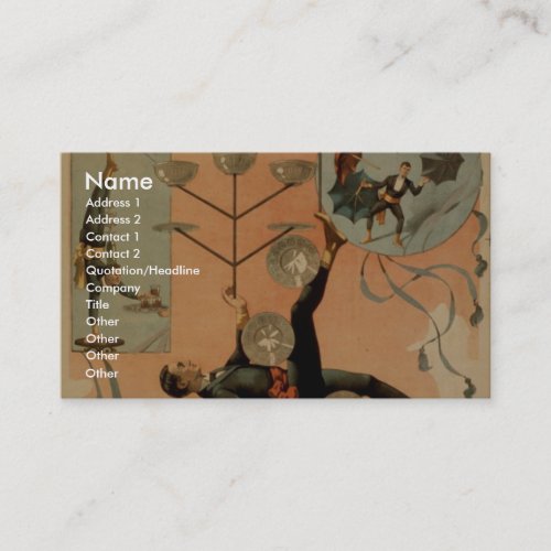 Drawing Cards, 'Eldora', Juggler of the World Business Card