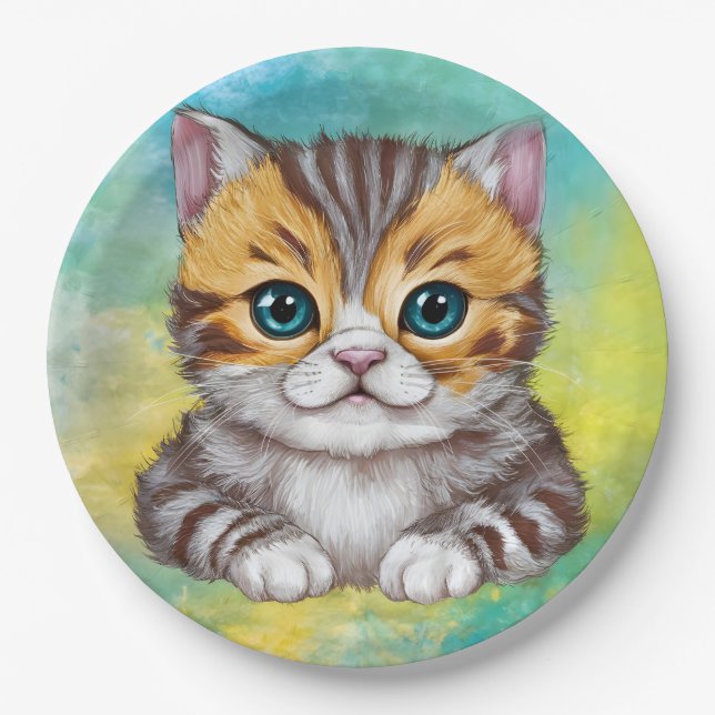Drawing Cat Paper Plates (Front)