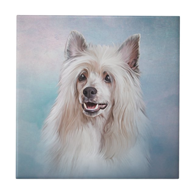 Drawing Chinese crested dog Medium Gift Bag Mouse  Ceramic Tile (Front)