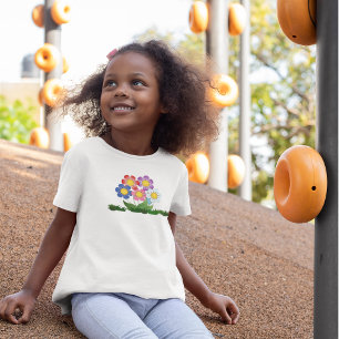 Drawing Colorful Flower Cartoon With Herb T-Shirt
