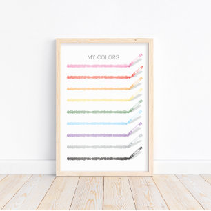 Drawing Colors with Crayons - Educational Poster