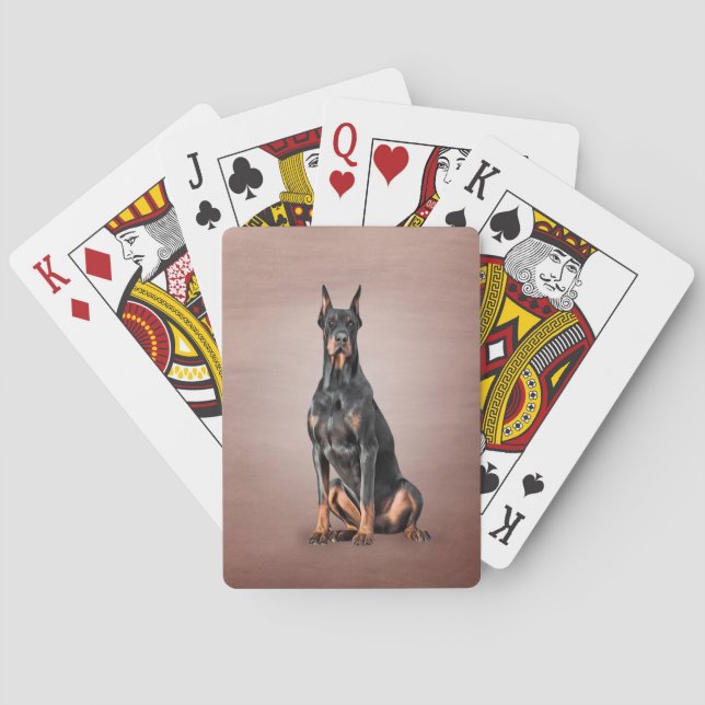 Drawing Doberman dog Poker Cards (Back)