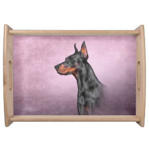 Drawing Doberman dog Serving Tray