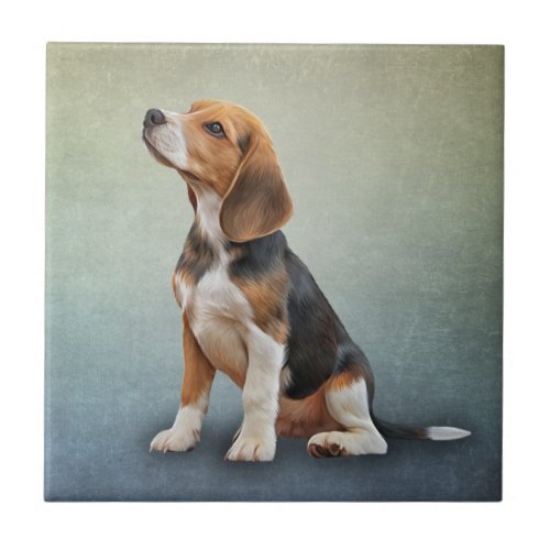 Drawing Dog Beagle 7 Ceramic Tile