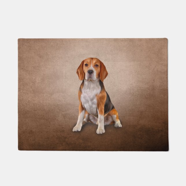 Drawing Dog Beagle Doormat (Front)