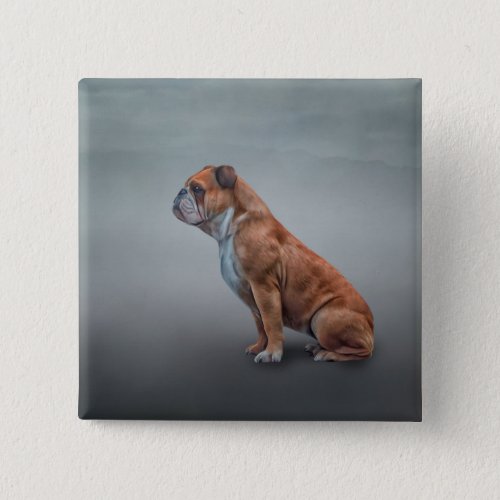 Drawing dog breed English Bulldog Button