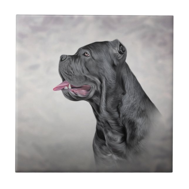 Drawing dog Cane Corso - Italian Mastiff Ceramic Tile (Front)