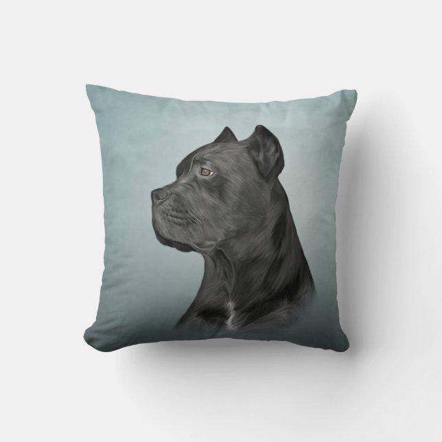 Drawing dog Cane Corso - Italian Mastiff Throw Pillow (Front)