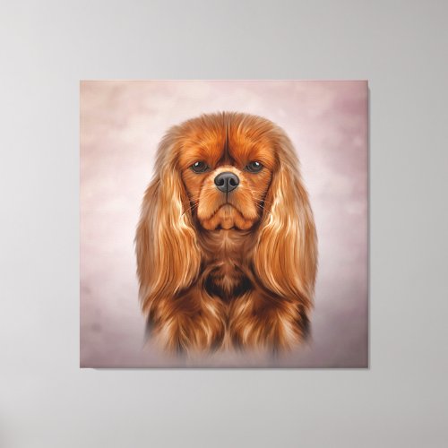 Drawing Dog Cavalier King Charles Spaniel Canvas Print