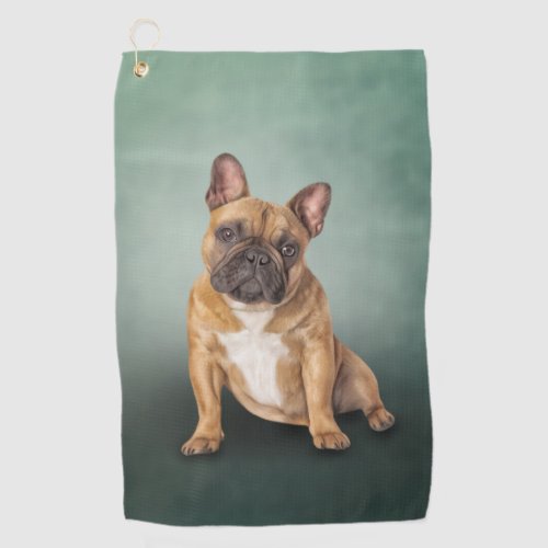 Drawing dog French Bulldog Golf Towel
