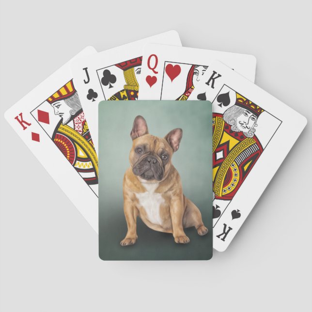 Drawing dog French Bulldog Poker Cards (Back)